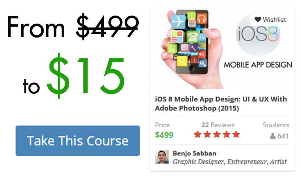95% OFF: iOS 8 Mobile App Design: UI & UX With Adobe Photoshop